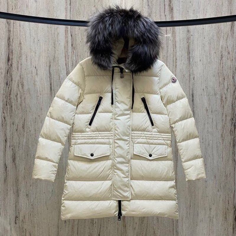 Hard to find Moncler long down jacket replica white mow55657