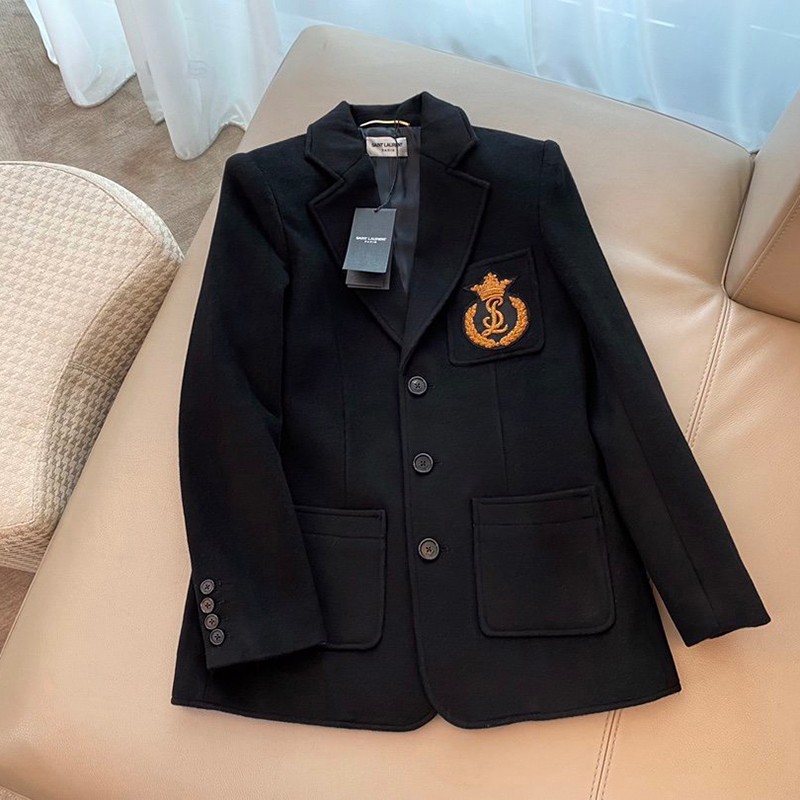 21AW New Saint Laurent Chesterfield Coat Replica Single Breasted Overcoat Saj41044 21AW New Saint Laurent Chesterfield Coat Replica Single Breasted Overcoat Saj41044