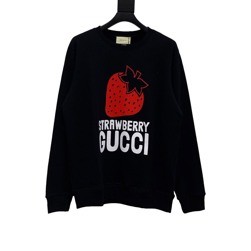 New Spring Collection Gucci 21AW★STRAWBERRY Logo Sparkly Fake Sweatshirt gut54976