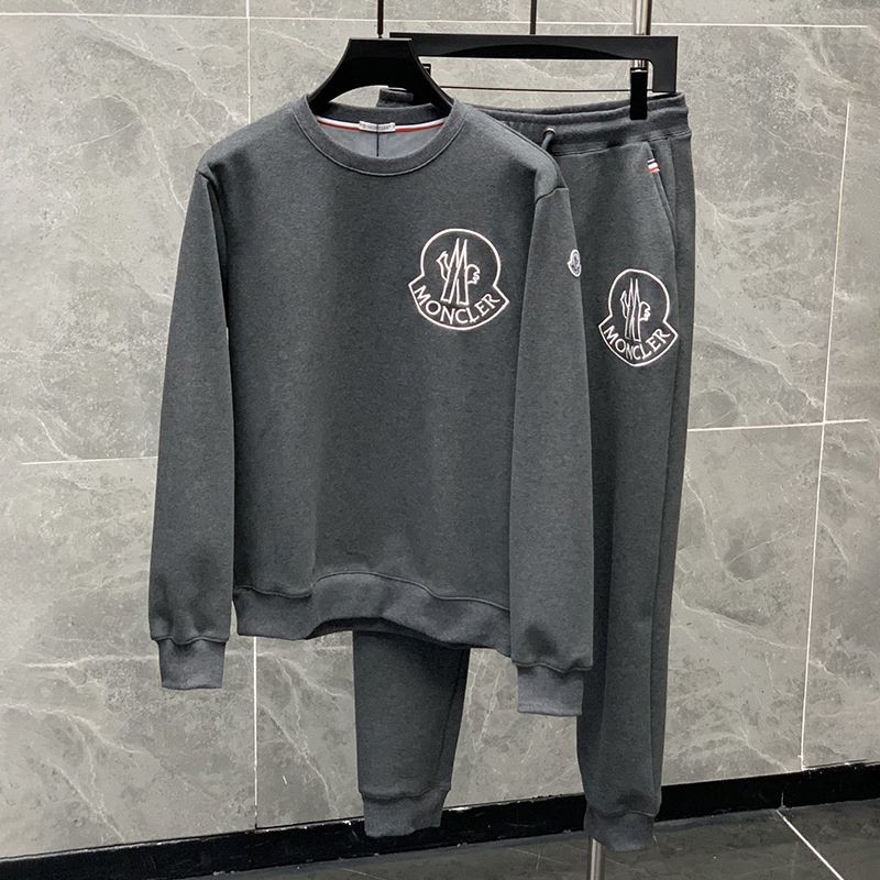 21-22AW Moncler Cotton Fleece Sweatshirt Set Fake Grey mob90796