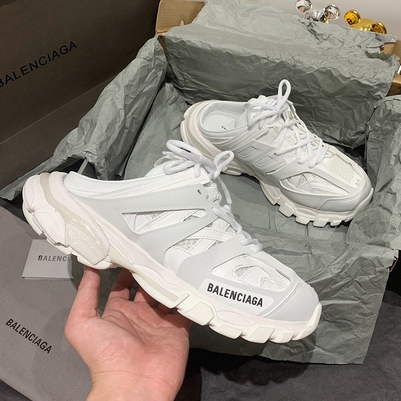 New Spring Balenciaga Sandals Replica MULE Track White bap10153