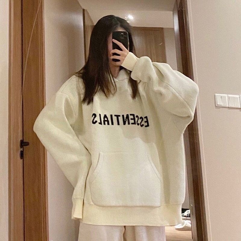 Hard to find Essentials hoodie replica Fear of God knitted hooded jumper fia86117
