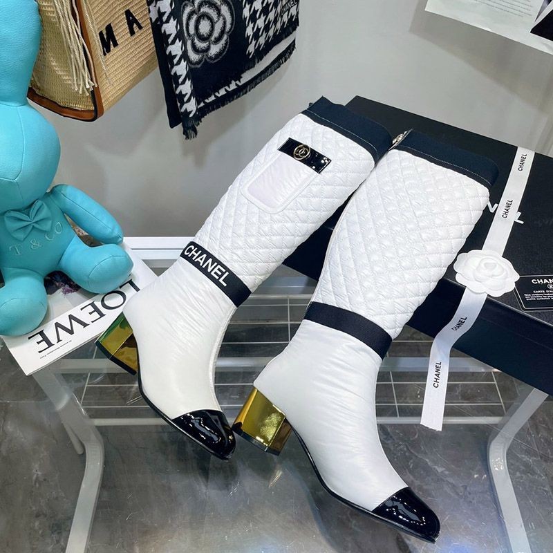 Cute [comfortable] Chanel down high boots fake shj50058