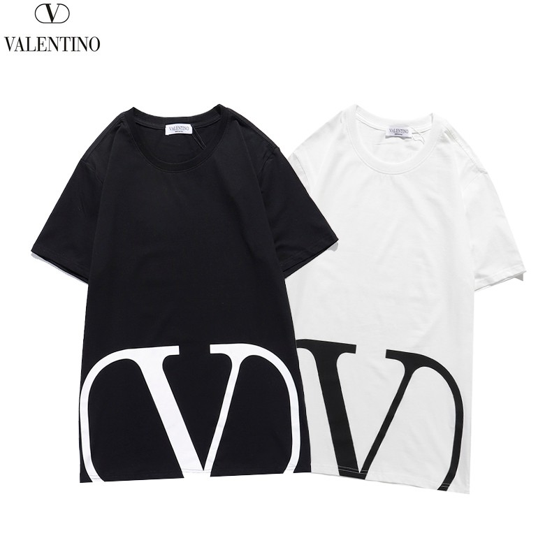 Valentino T-shirt with tax included, fake VLTN cotton logo T-shirt, 2 colors, Vua65573 Valentino T-shirt with tax included, fake VLTN cotton logo T-shirt, 2 colors, Vua65573