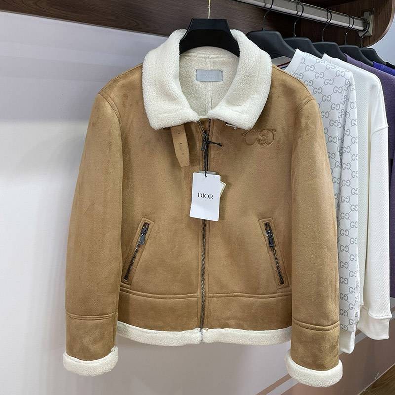 Classic New Arrival [Used by Many Celebrities] Dior Wool Cashmere Fleece Blouson Replica dew53989