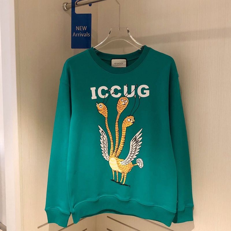 Sure to sell out [Gucci] Freya Hartas ICCUG fake print hoodie guh36255