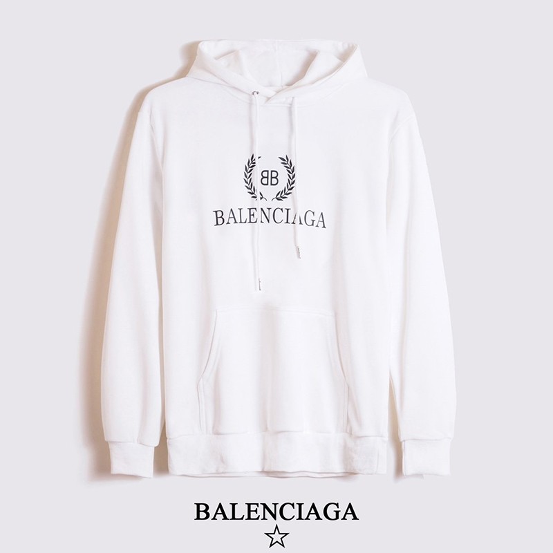 Very popular!! New color [Balenciaga hoodie replica] Logo print hoodie white baa99935