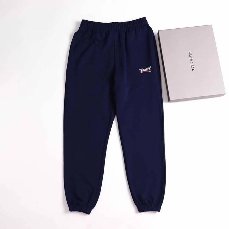 Free shipping Balenciaga Political Campaign Sweat Pants Replica Curly Fleece Blue bak12802