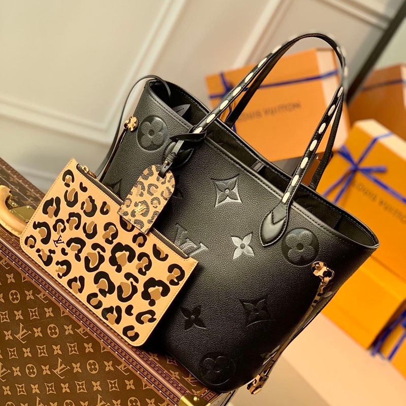 [Immediate Delivery] Louis Vuitton Tote Bag Replica Neverfull MM Animal Leopard M45856