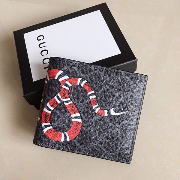Gucci Kingsnake Print GG Supreme Folding Wallet Replica gg210820041