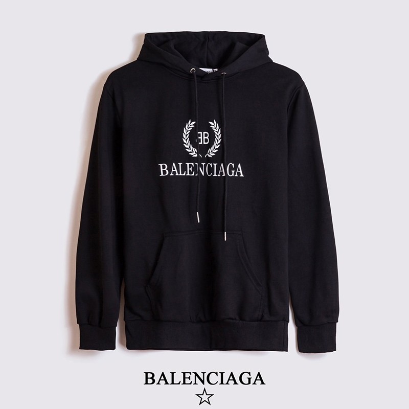 Free shipping [Balenciaga hoodie replica] Logo print hoodie black bav51801