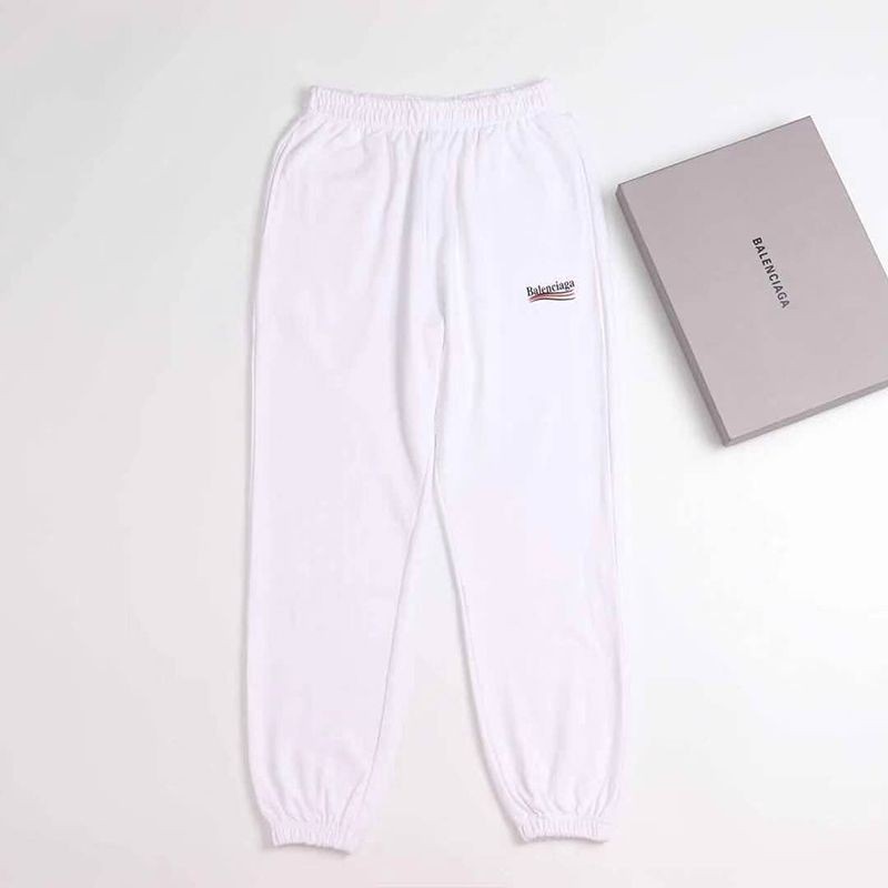 [Not available in Japan] Balenciaga Political Campaign Sweat Pants Replica ★ Curly Fleece White bai35225