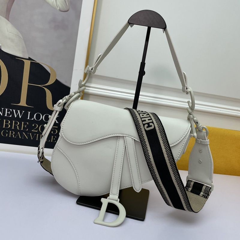 Rare Dior Latte Color Saddle Bag Replica Ultra Matte Calfskin M0446ILLO_M030