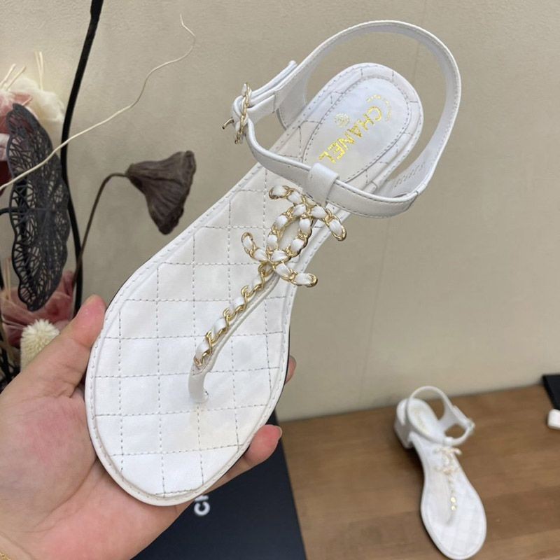 Rare New Limited Edition Chanel Pearl Coco Mark Sandals Mules Rare Replica shu08115