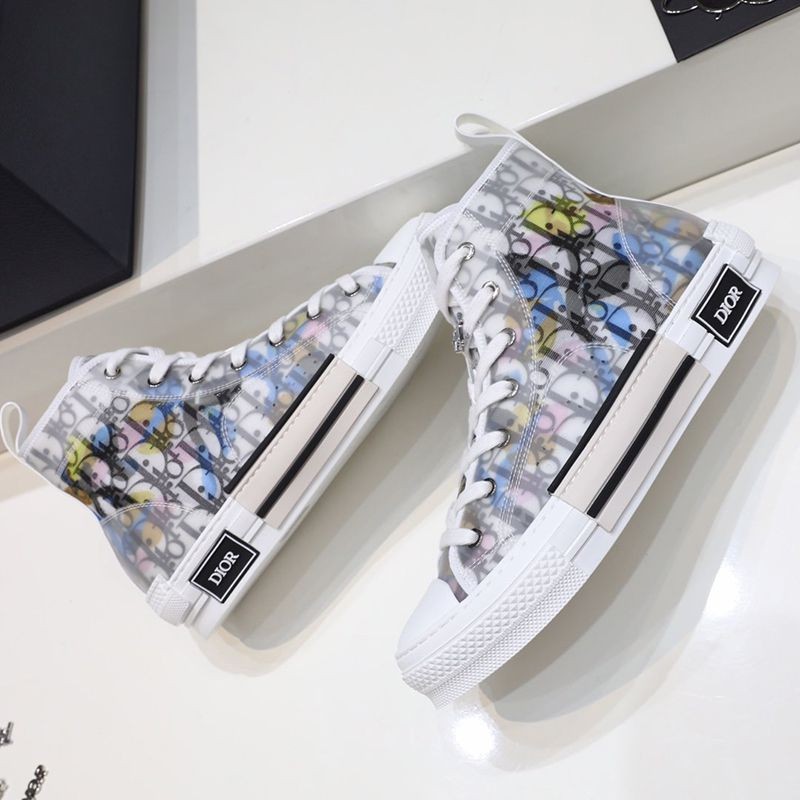 21-22AW Dior x Alex Foxton Replica B23 High Top Sneakers ★ Multicolor Oblique Canvas der66018