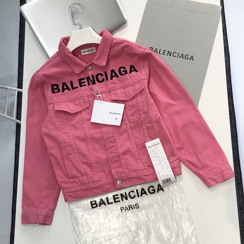 Rare Balenciaga denim jacket replica pink bay20077