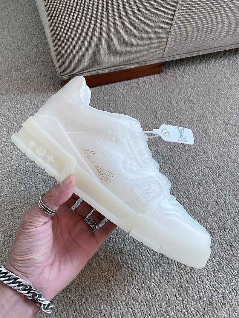 Extremely rare! ☆Louis Vuitton LV Trainer Line Sneakers Replica Transparent Canvas vud55250
