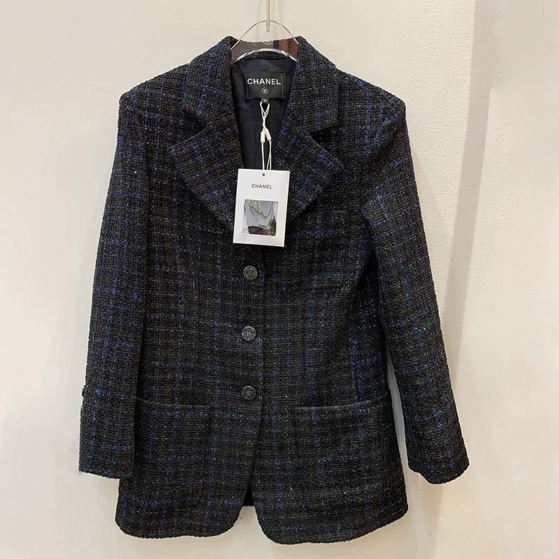 [Not available in Japan] Chanel Replica 14PF Tweed Wool Coat shy52237