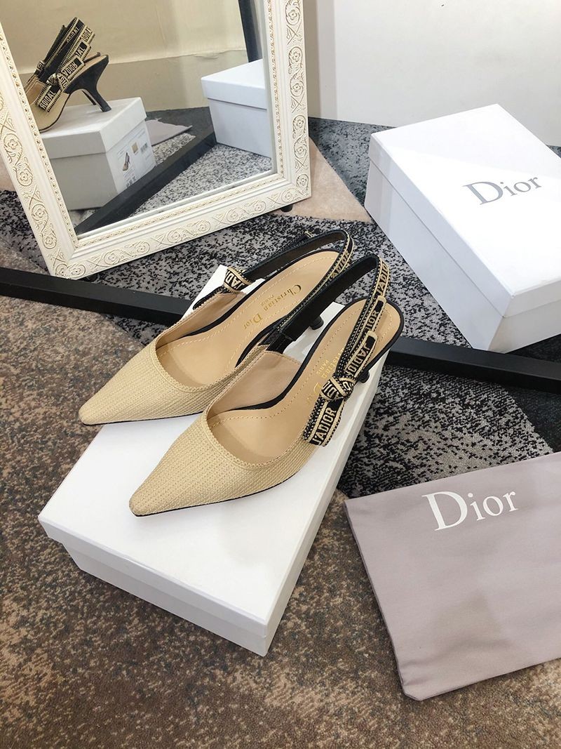 Very popular all over the world? J'adior fake slingback pumps ★ 6.5cm heel beige technical fabric deh00322 J'adior