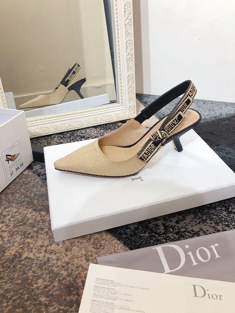 Very popular all over the world? J'adior fake slingback pumps ★ 6.5cm heel beige technical fabric deh00322 J'adior