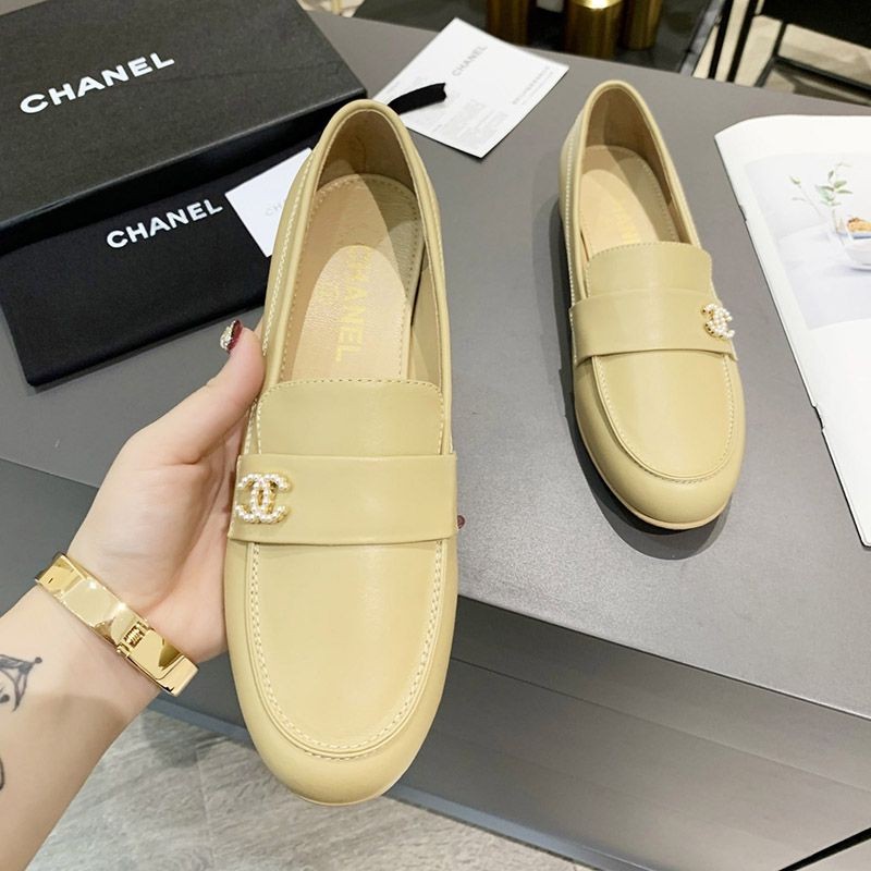 Rare Limited Pearl CC Coco Mark Loafers Moccasins Fake shy90957