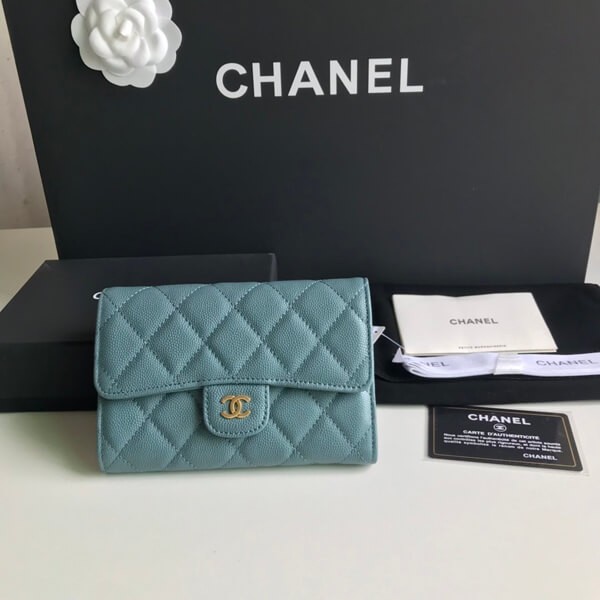 Immediate delivery Chanel tri-fold medium size small flap wallet cc2108232