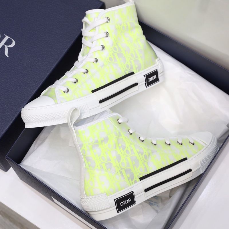 Very popular! Dior copy B23 high top sneakers ★ Oblique canvas deq48558