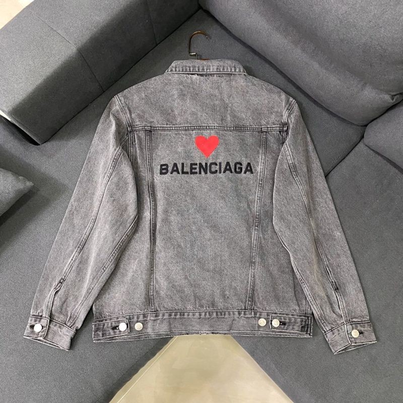 Popularity rising Balenciaga fake denim logo jacket heart denim jacket 680911TEW051055