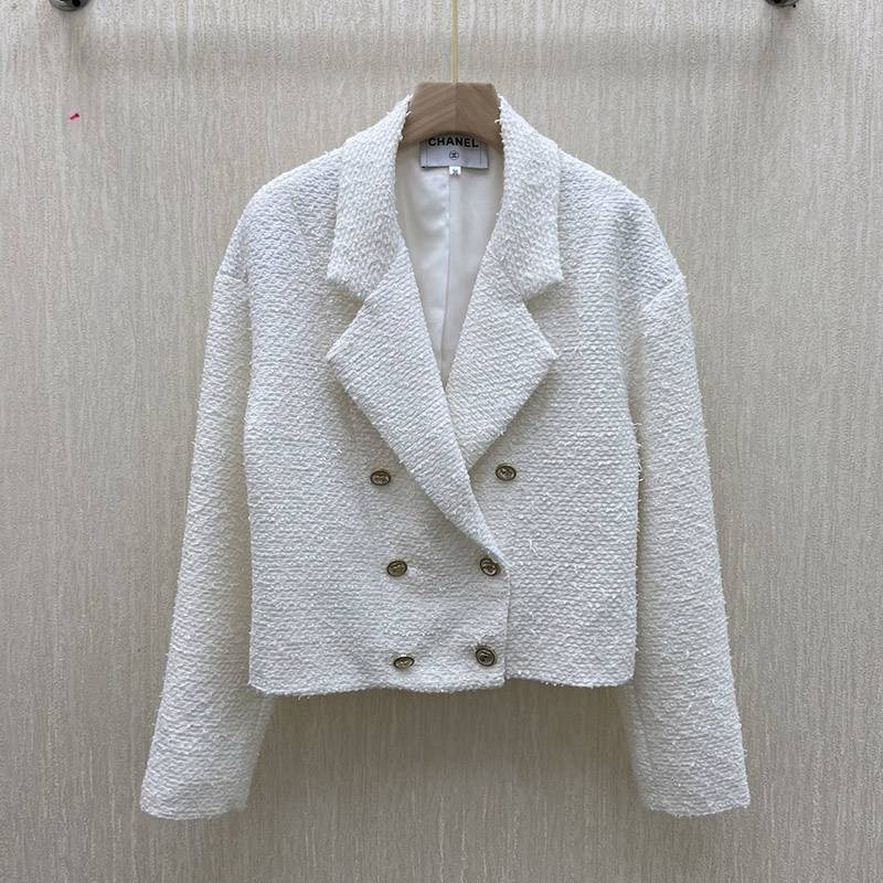 Not available in Japan Chanel Replica Tweed Wool Coat Fake shb02450