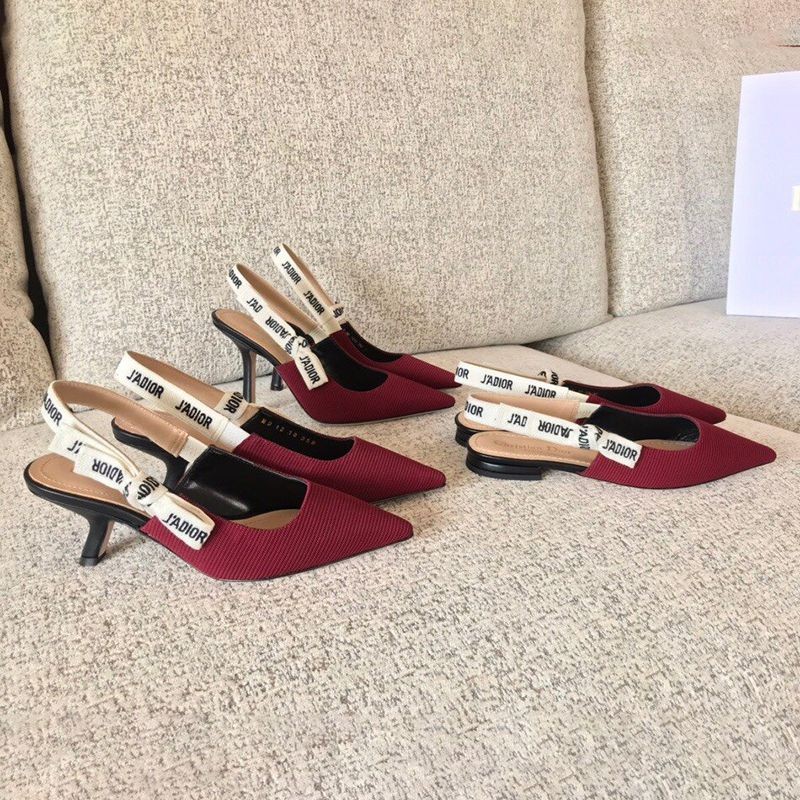 Cute J'adior replica slingback pumps in red technical fabric deg28457