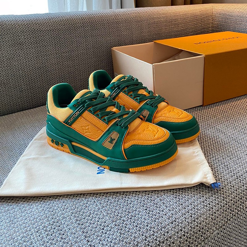 Very popular! Louis Vuitton LV Trainer Line Replica Sneakers Green 1A8WFS