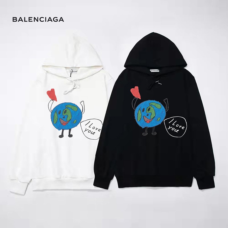Very popular! [Balenciaga hoodie replica] LOVE EARTH LARGE FIT hoodie 620947TKV959040