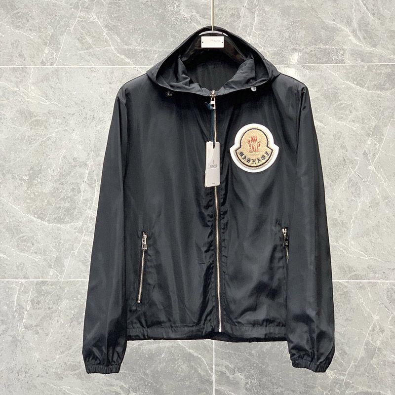 Not available in Japan [Moncler jacket replica] Simple ★ Nylon jacket ★ Black moo08556