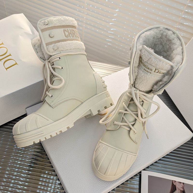 Hard to find Dior D-Major short boots replica ★ White technical fabric & calfskin der51530