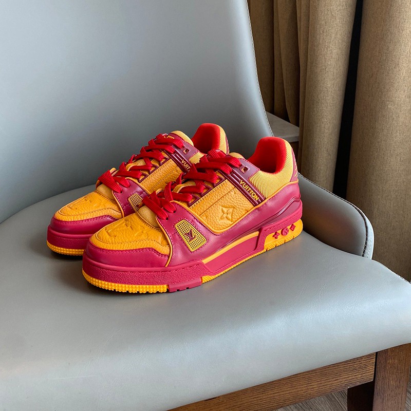 Get it before it sells out! Louis Vuitton LV Trainer Line Replica Sneakers Orange 1A8WE1