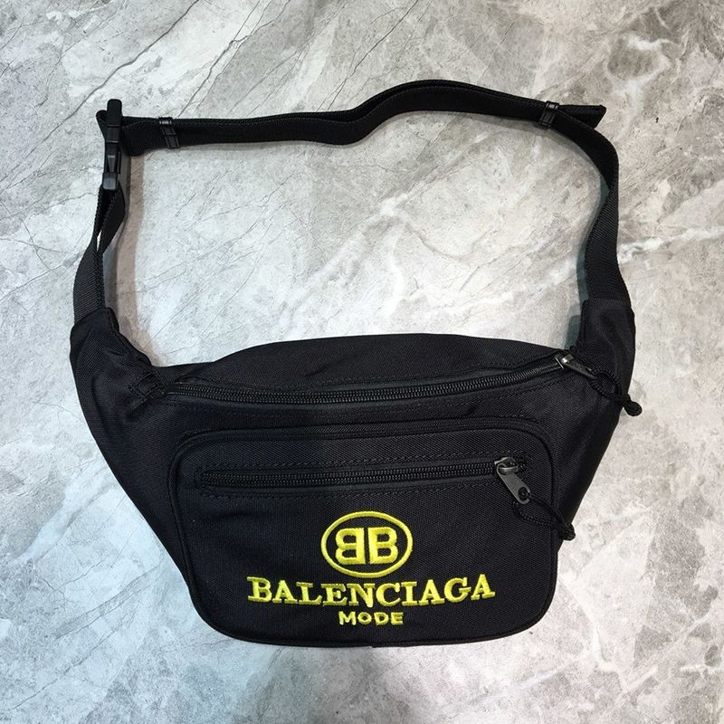Battle for Balenciaga Explorer Belt Bag Replica BB MODE Black/Yellow baf06857