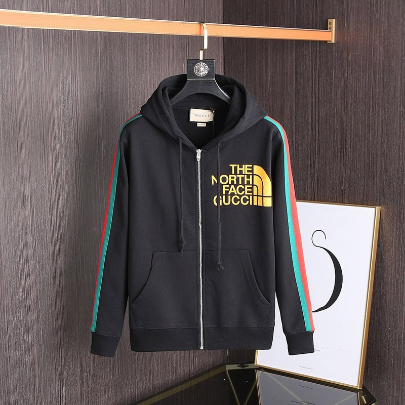 Warm clothes Gucci x North Face Replica Collaboration Logo Zip-up Hoodie Noy33057