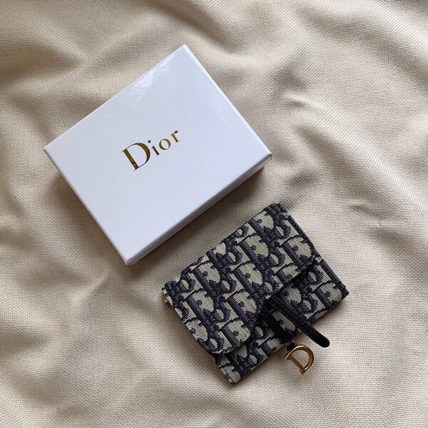 [Miraculous restock! Immediate shipping] Dior Oblique Saddle Fold Wallet Black dep99842