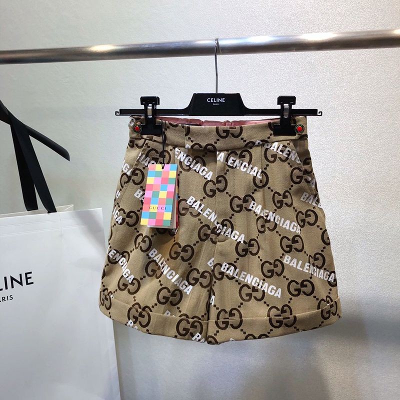Popularity is rising rapidly Gucci x Balenciaga GG logo short pants copy gul36209