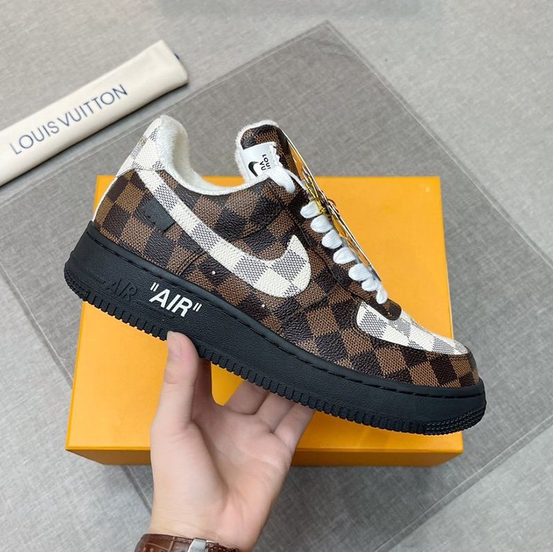 ★Tax/Shipping included★Louis Vuitton x Nike Air Force 1 Replica Collaboration Sneaker Damier naa13244