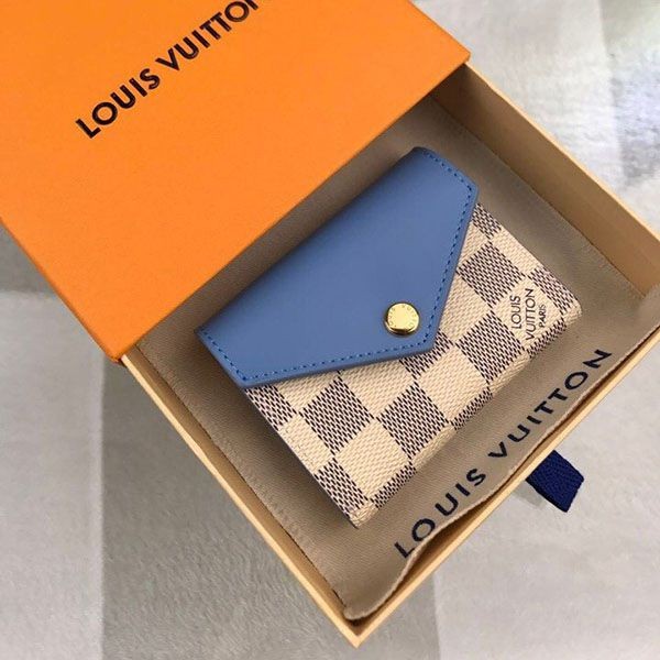 Louis Vuitton Wallet Replica Folding Wallet Portefeuille Zoe Damier Azur N60219