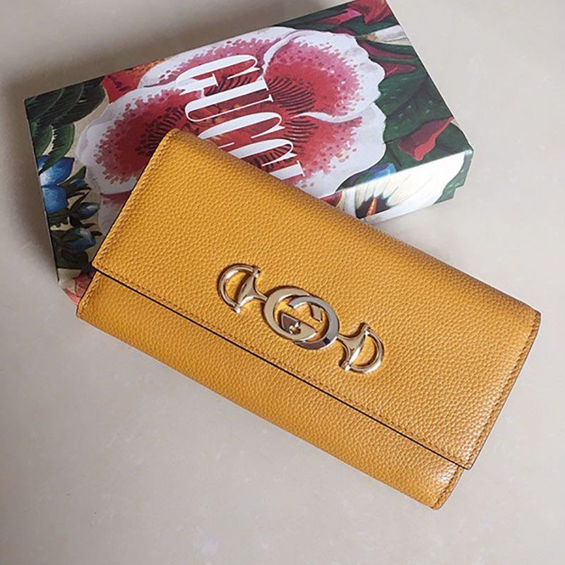New [Gucci Zumi] Leather Continental Wallet Replica gg21082705