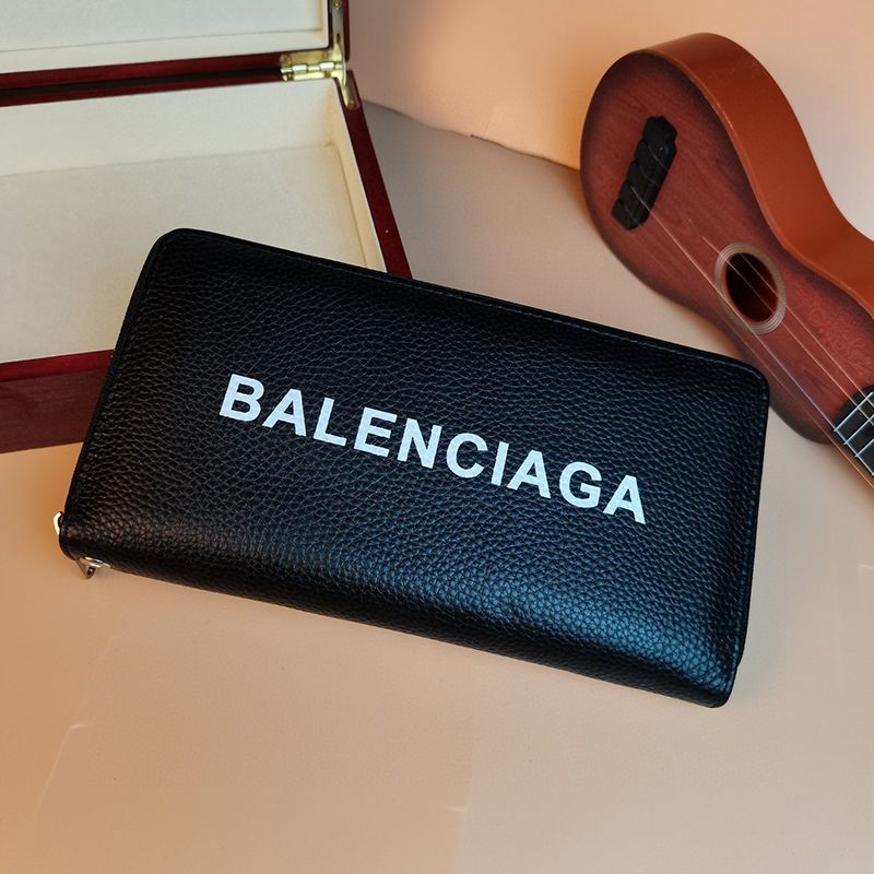 No customs charges Balenciaga sporty logo zip wallet replica 490625DLQ4N1000