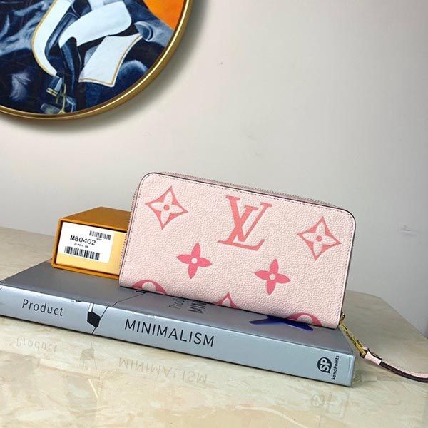 Louis Vuitton Wallet Replica By the Pool Zippy Bouton de Rose Pink M80403