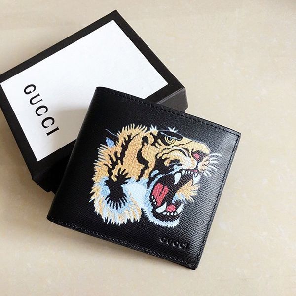 [Gucci] Animal print ☆ Leather bi-fold wallet copy gg210820050
