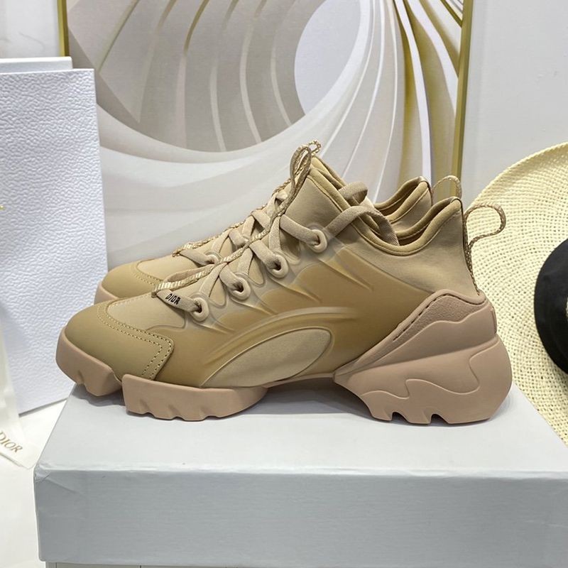 21-22AW Dior D-Connect Replica Sneakers★Brown Technical Fabric dev57787