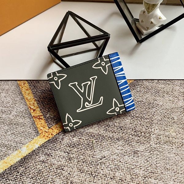 Rare color Louis Vuitton wallet replica Monogram Portefeuille patchwork folding wallet M69699