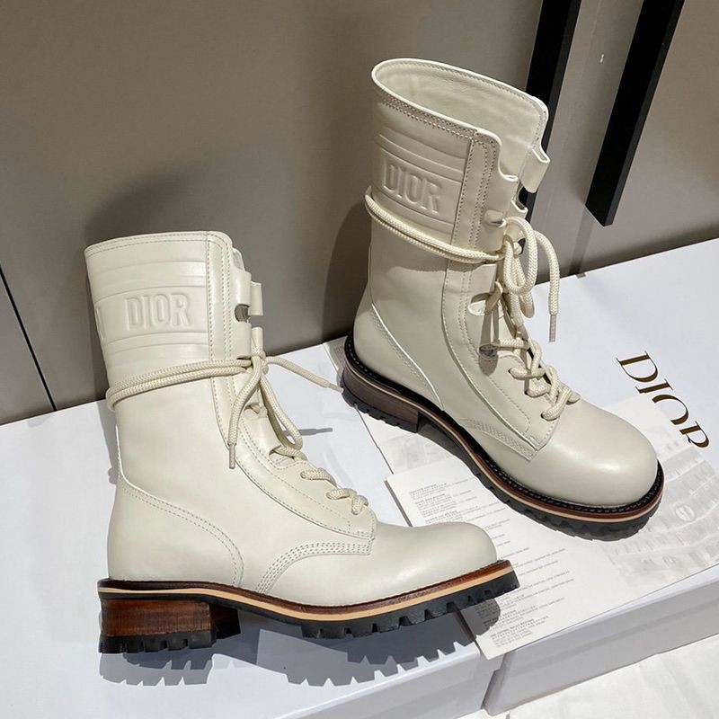 Rare color Dior Camp Ankle Boots Replica White dee53266