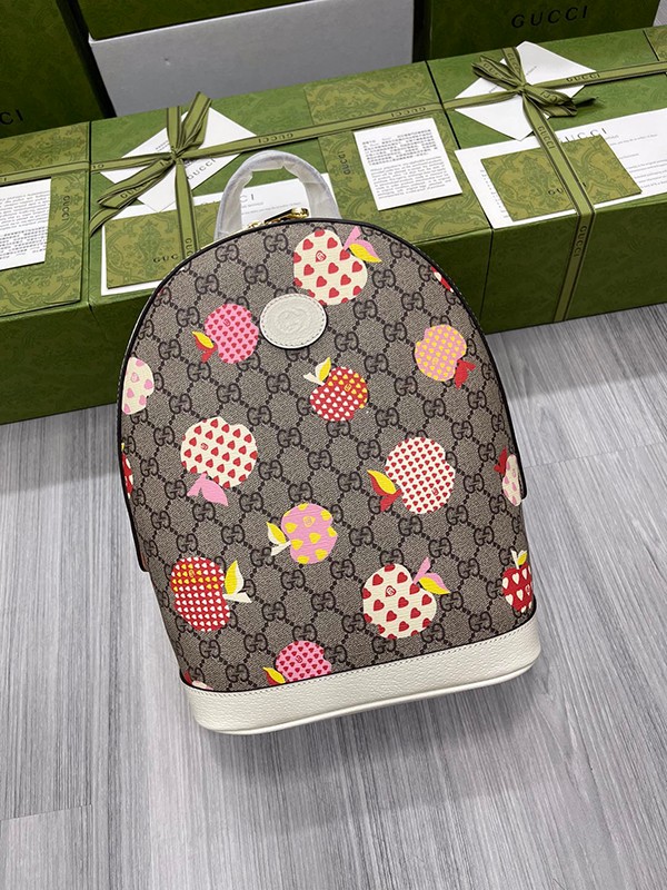 Gucci Les Pommes Small Backpack Replica Beige Apple gg210820006