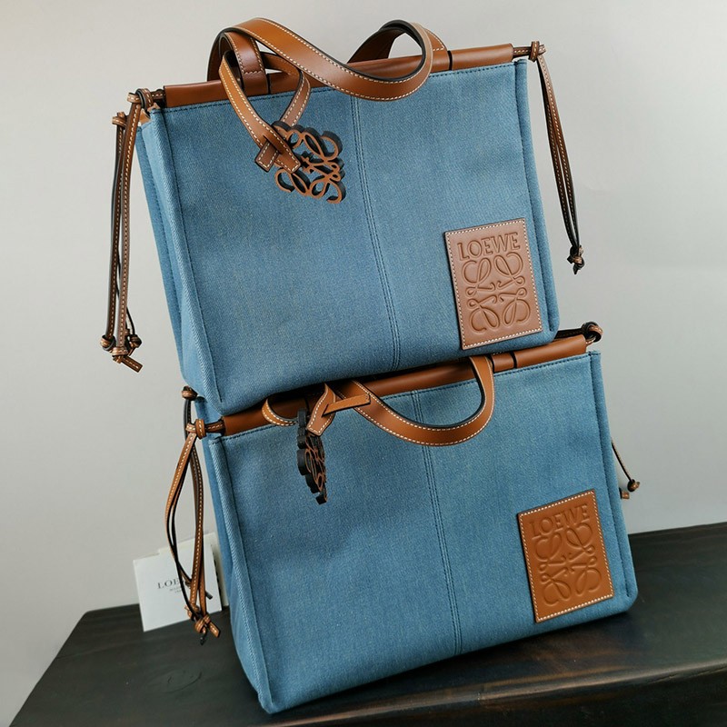 Rare Loewe Tote Bag Replica Cushion Tote Small Canvas Calfskin low02279